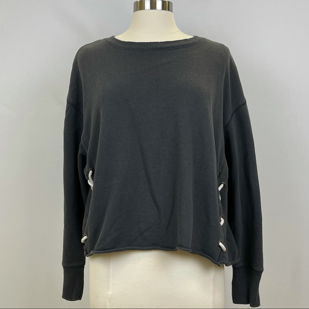 Aerie Cropped Sweatshirt with Nautical Rope Detail